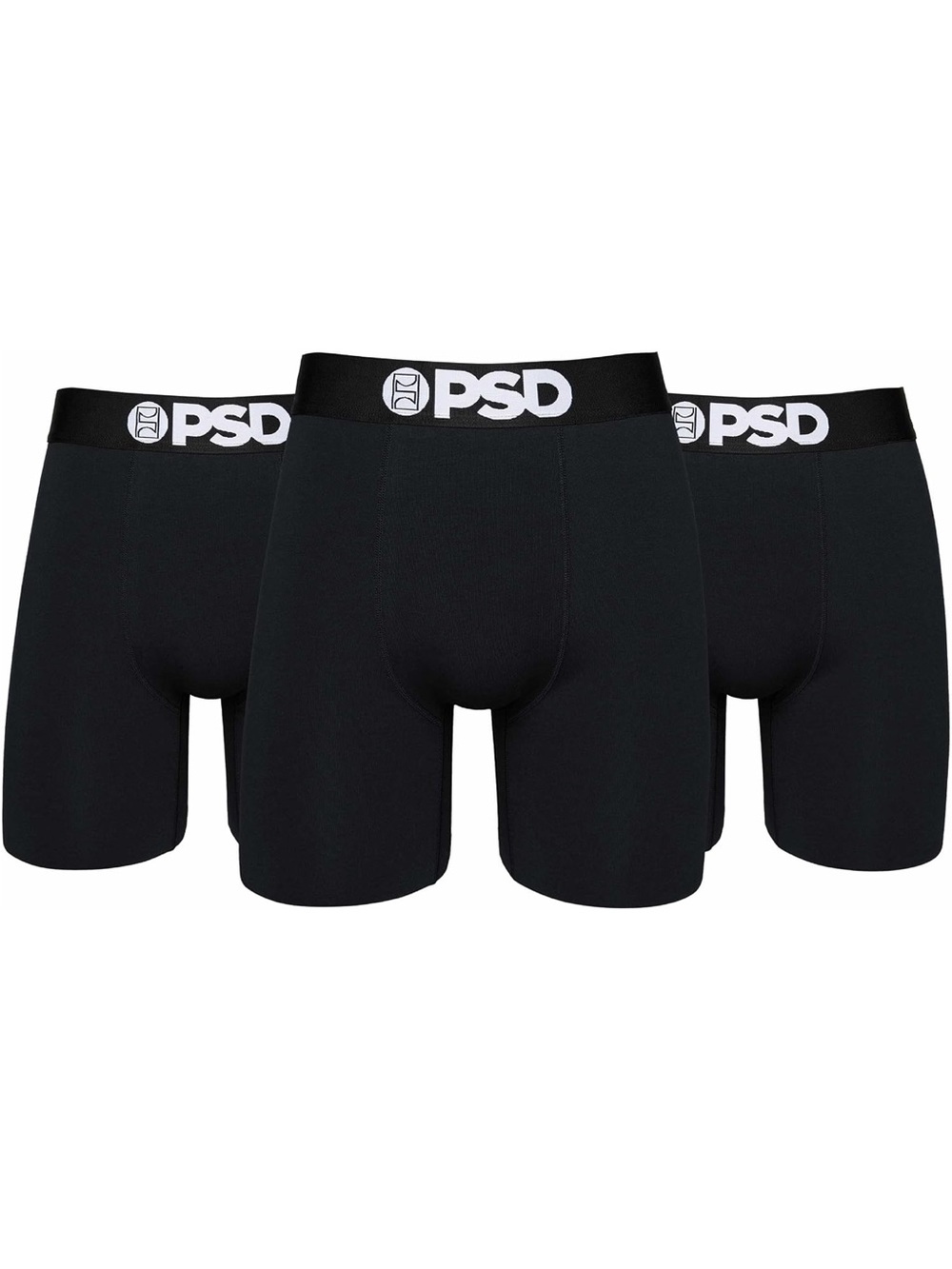 PSD Mens Underwear Black Cotton Boxer Brief 3 Pack, Small S